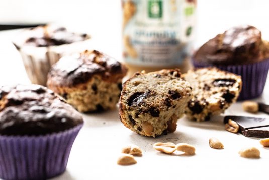 Lowcarb muffins med peanuts og chokolade